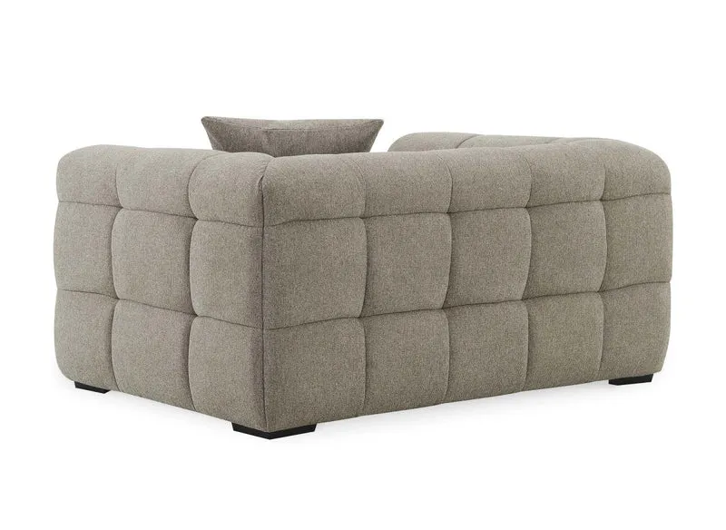 Fauteuil en tissu taupe BELLA