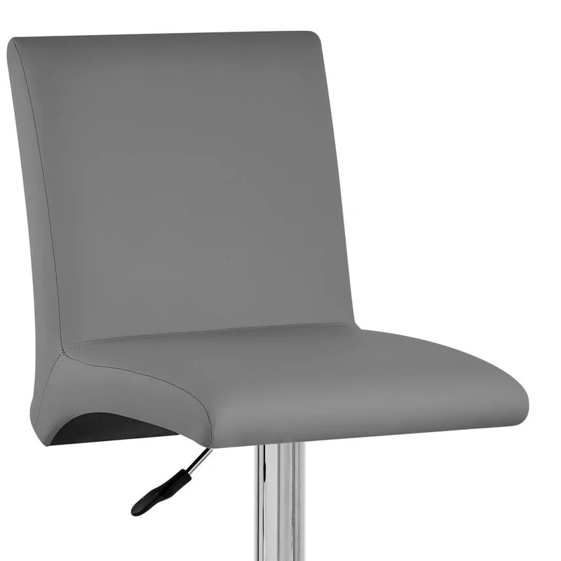 Chaise de Bar Faux Cuir Chrome - Deluxe High Back Gris