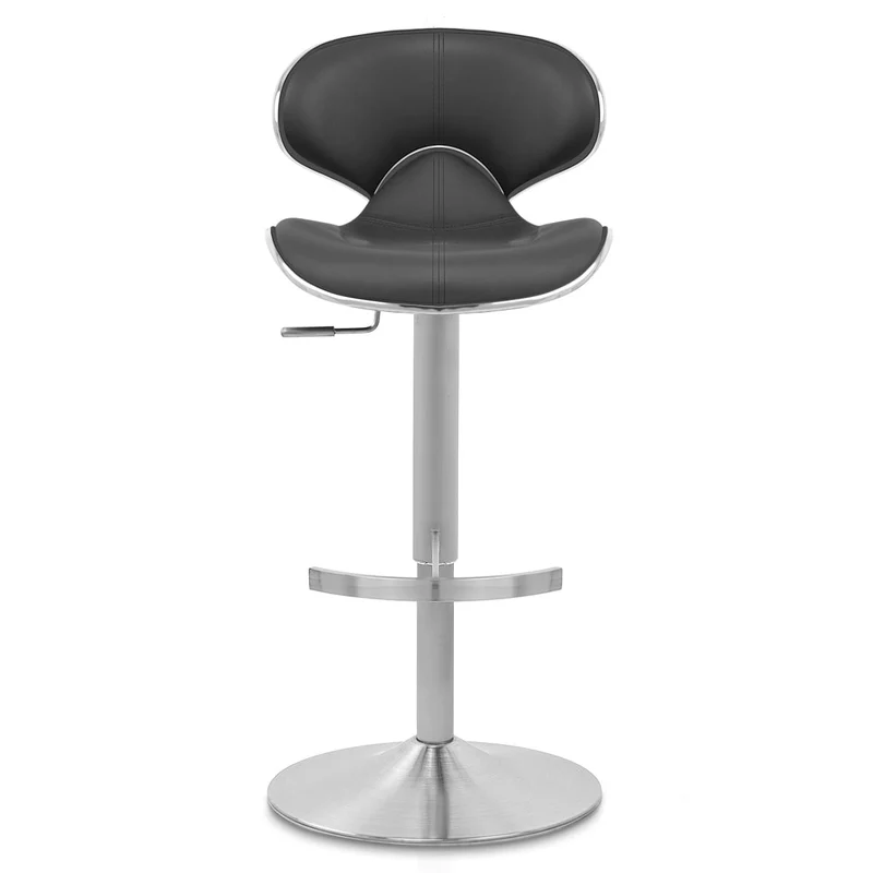 Chaise de Bar Cuir Chrome Brossé - Félix Deluxe Noir