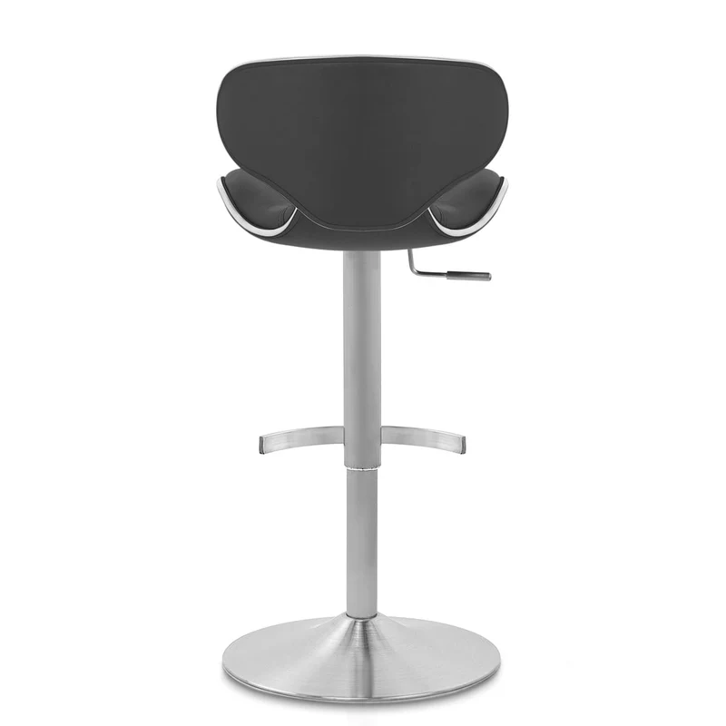 Chaise de Bar Cuir Chrome Brossé - Félix Deluxe Noir