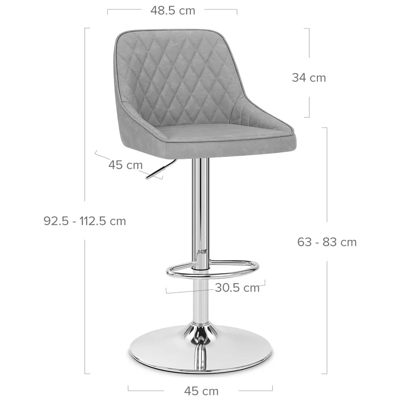 Tabouret Faux Cuir - Darwin Gris