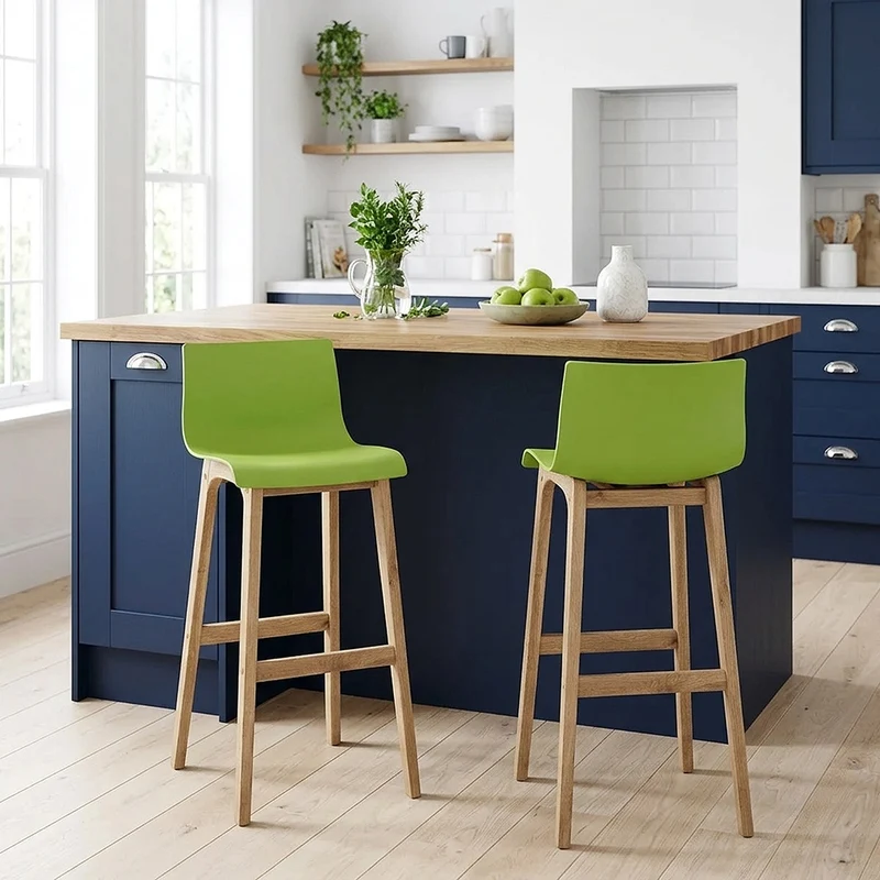 Tabouret de Bar Résine Bois - Drift ABS Vert
