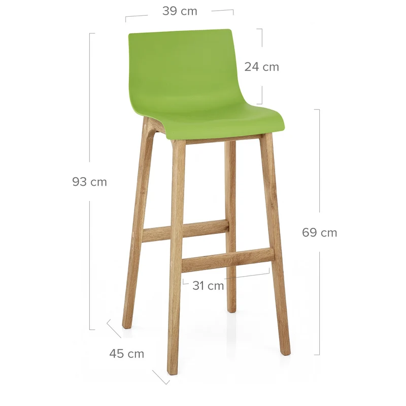 Tabouret de Bar Résine Bois - Drift ABS Vert