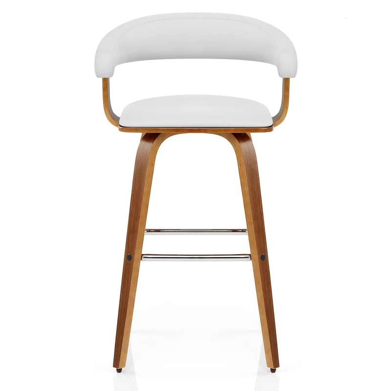 Chaise de Bar Faux Cuir Bois - Ontario Blanc
