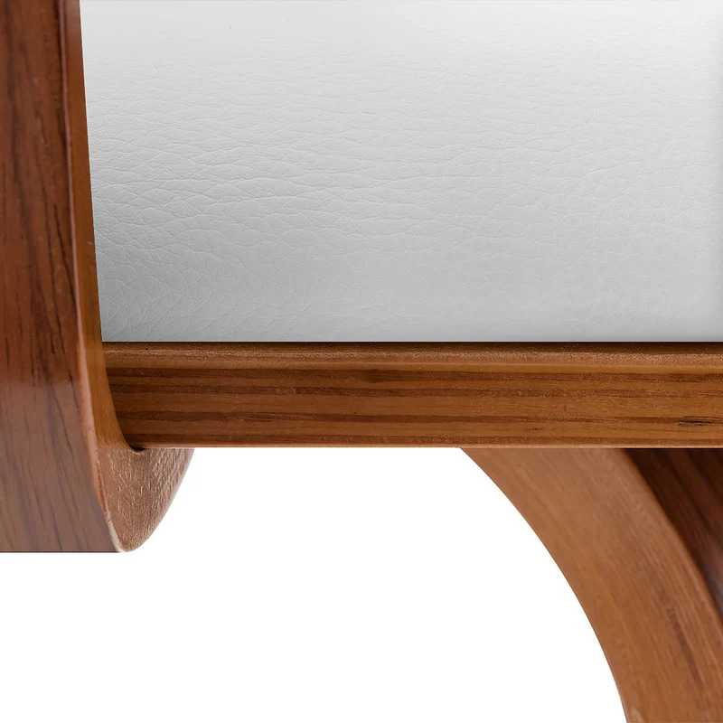 Chaise de Bar Faux Cuir Bois - Ontario Blanc