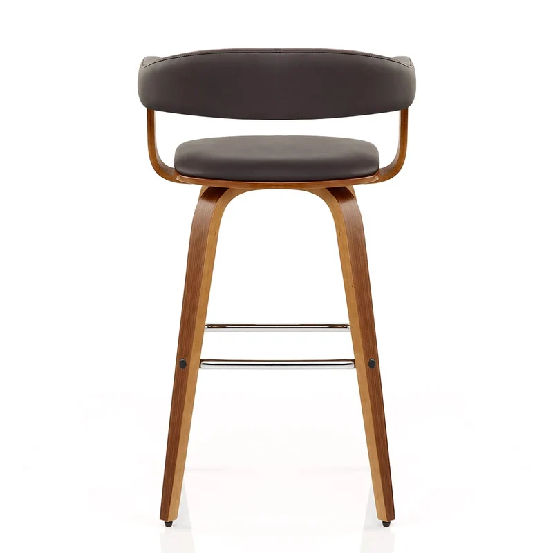 Chaise de Bar Faux Cuir Bois - Ontario Marron