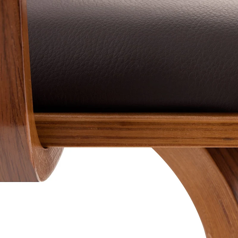 Chaise de Bar Faux Cuir Bois - Ontario Marron