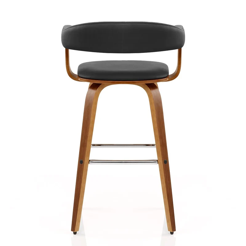 Chaise de Bar Faux Cuir Bois - Ontario Noir
