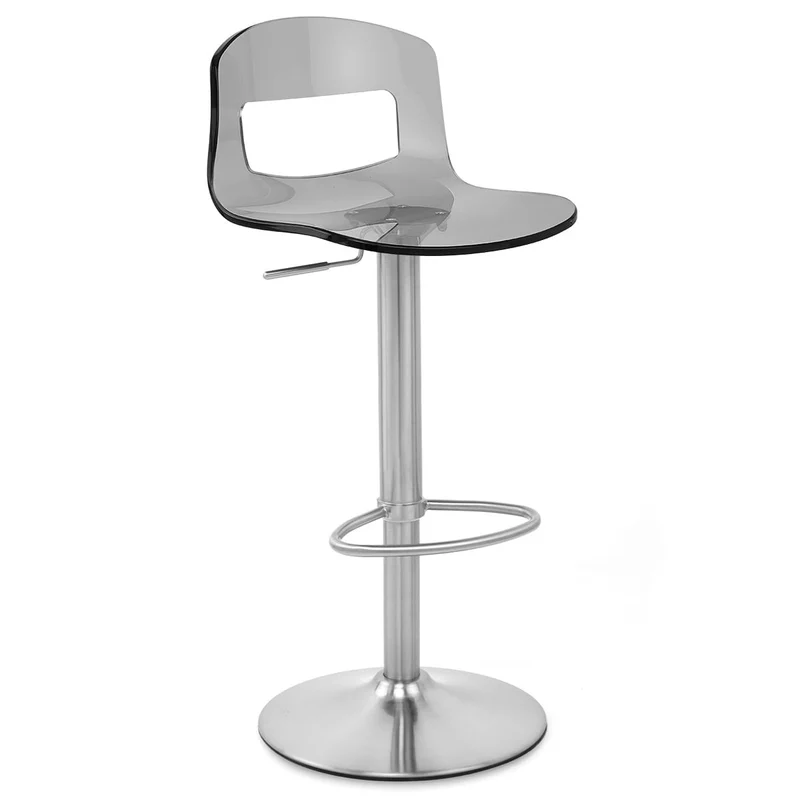 Chaise de Bar Plastique Chrome Brossé - Stardust Gris