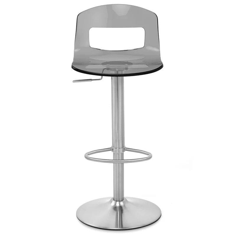 Chaise de Bar Plastique Chrome Brossé - Stardust Gris