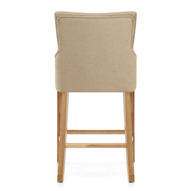 Chaise de Bar Tissu Bois - Magna Crème