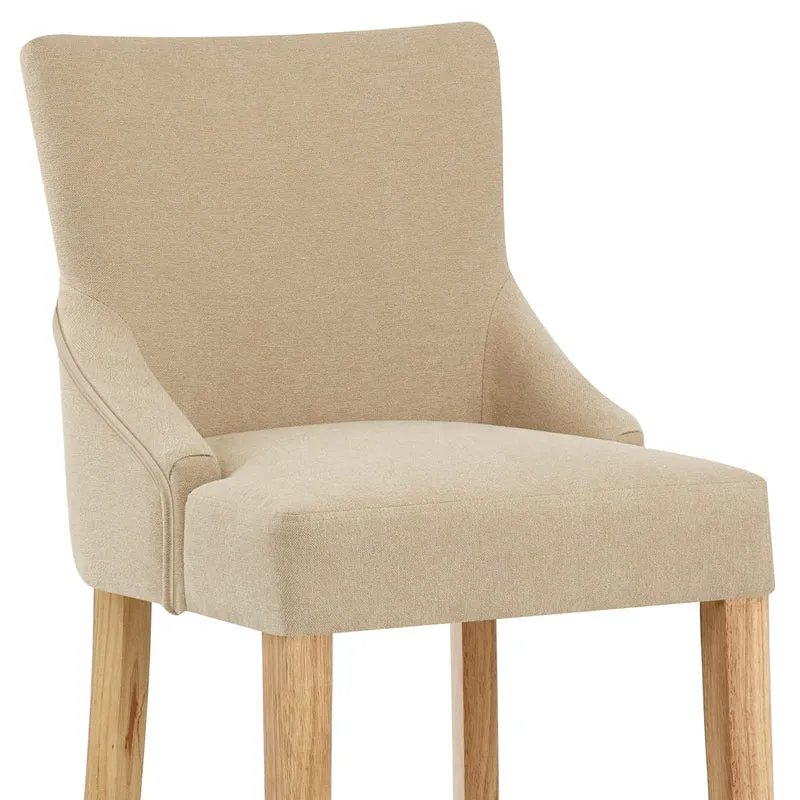Chaise de Bar Tissu Bois - Magna Crème