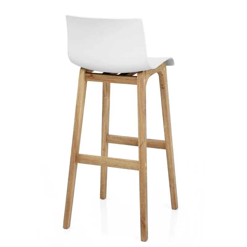 Tabouret de Bar Résine Bois - Drift ABS Blanc