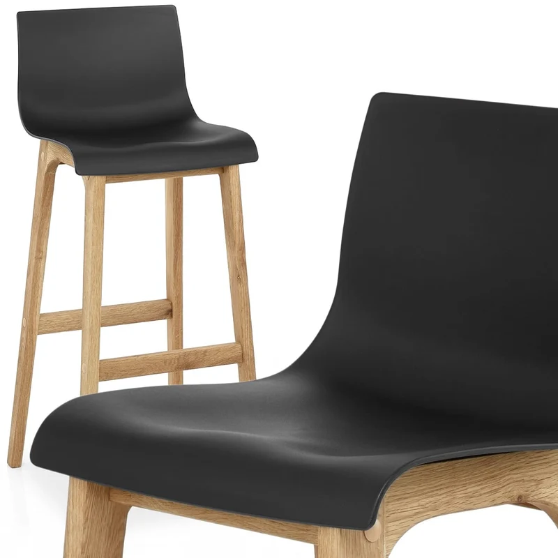 Tabouret de Bar Résine Bois - Drift ABS Noir