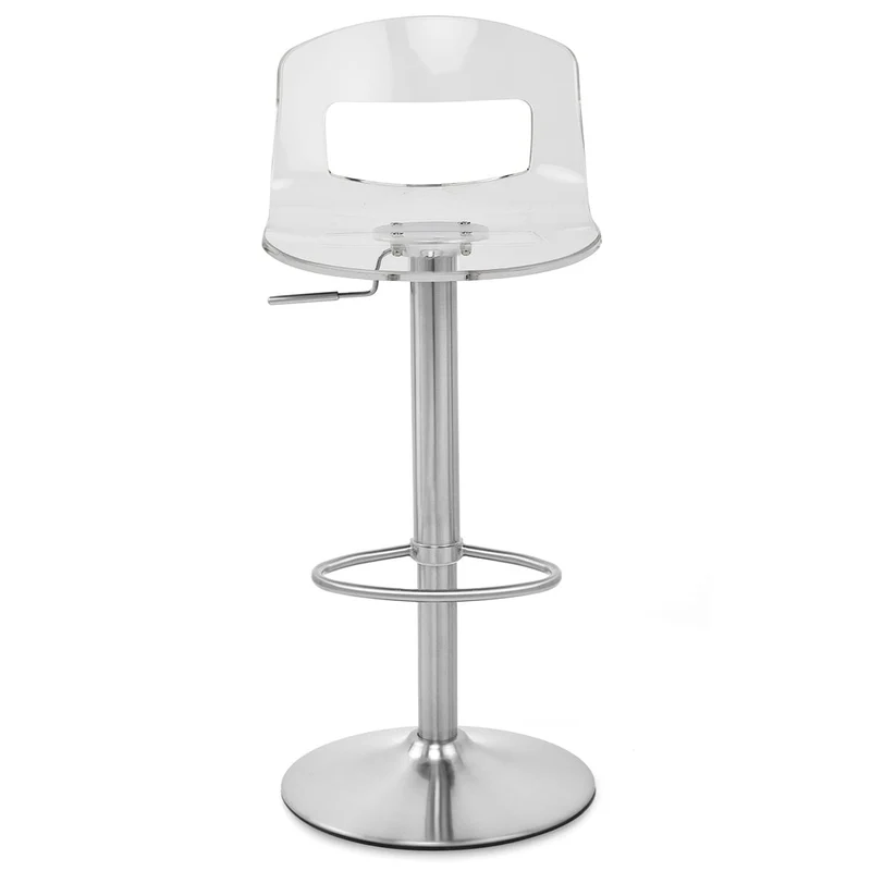 Chaise de Bar Plastique Chrome Brossé - Stardust Transparent