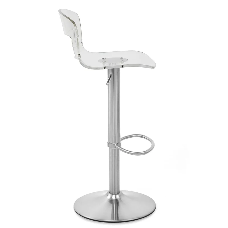 Chaise de Bar Plastique Chrome Brossé - Stardust Transparent