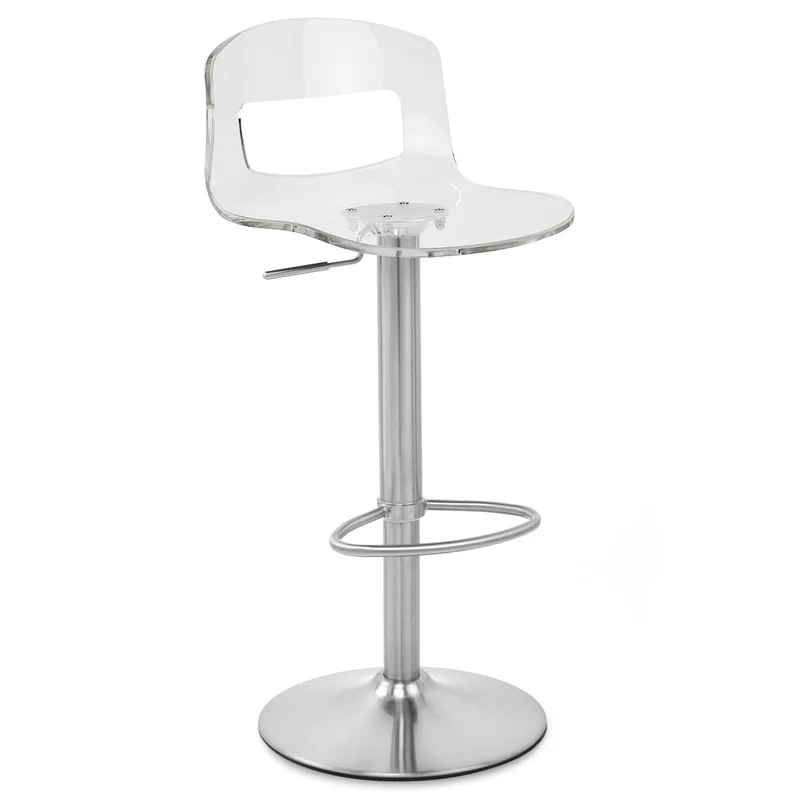 Chaise de Bar Plastique Chrome Brossé - Stardust Transparent