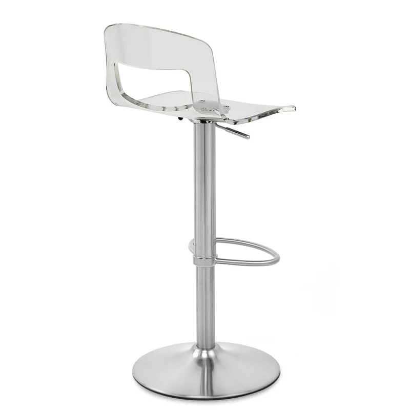 Chaise de Bar Plastique Chrome Brossé - Stardust Transparent