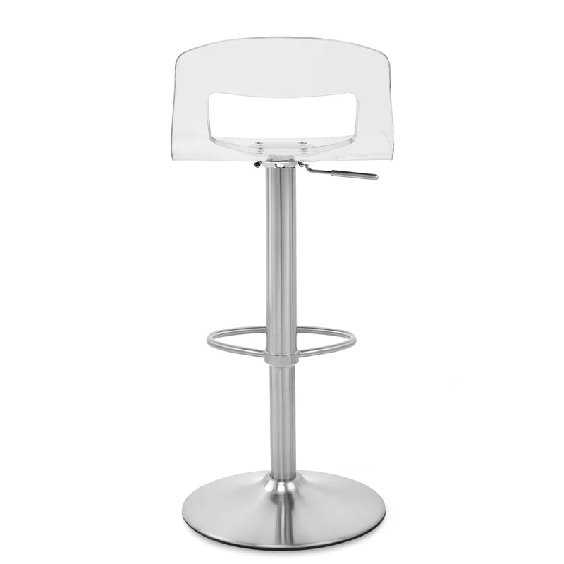 Chaise de Bar Plastique Chrome Brossé - Stardust Transparent