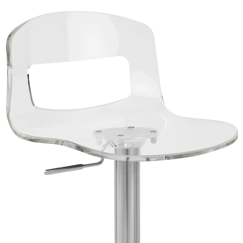 Chaise de Bar Plastique Chrome Brossé - Stardust Transparent