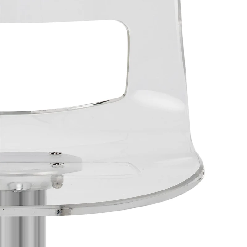 Chaise de Bar Plastique Chrome Brossé - Stardust Transparent