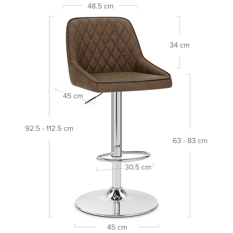 Tabouret Faux Cuir - Darwin Marron
