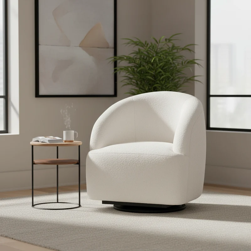 Fauteuil tournante blanche | Mango Gubi New