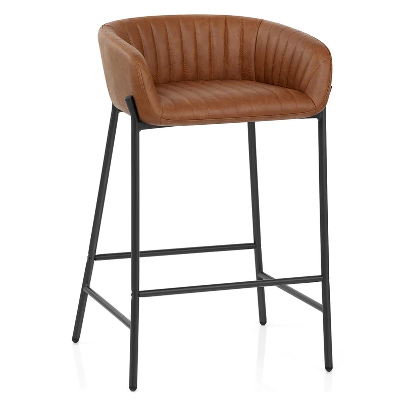 Tabouret de Bar Faux Cuir - Cub Marron