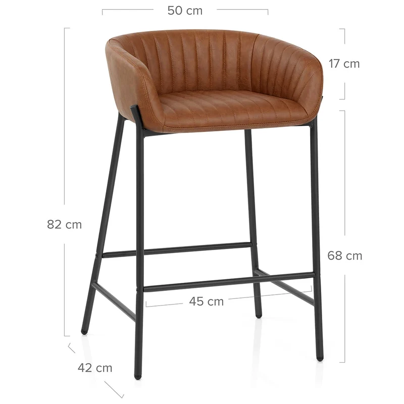 Tabouret de Bar Faux Cuir - Cub Marron