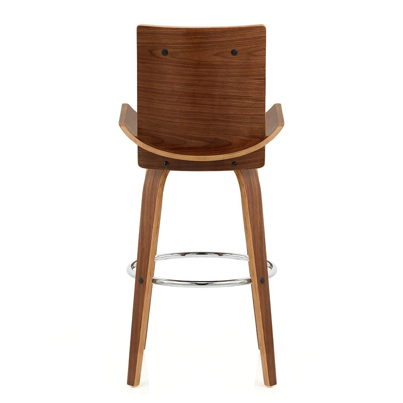 Tabouret Bois Simili Cuir - Harper Noir
