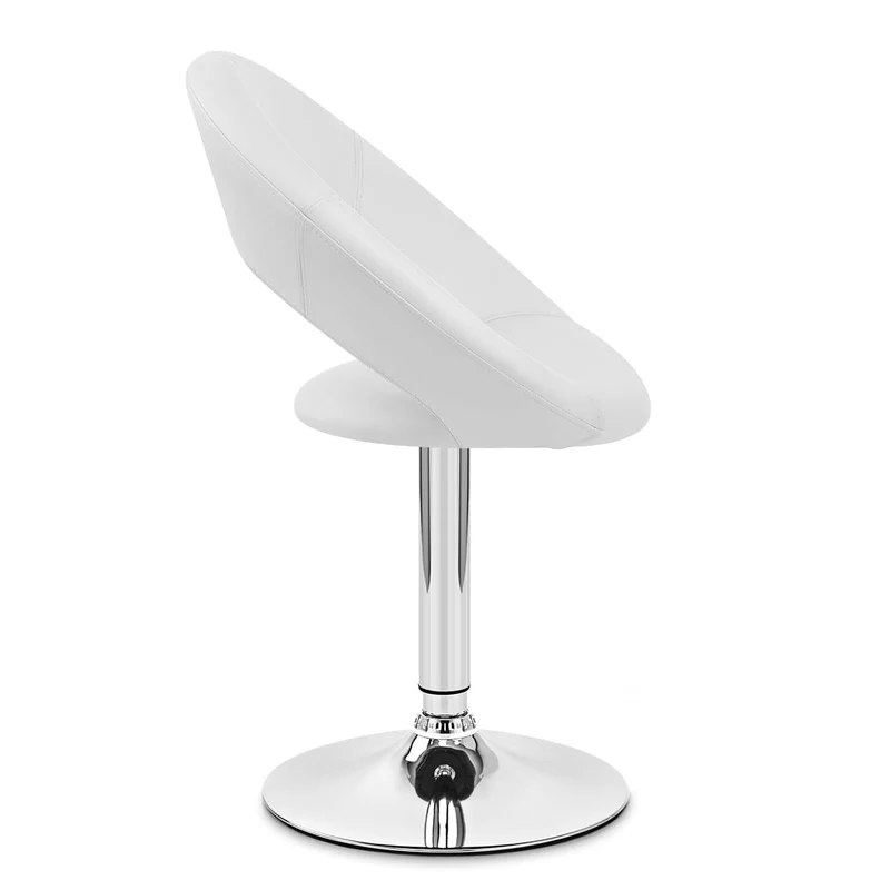 Chaise Faux Cuir Chrome - Clémentine Blanc