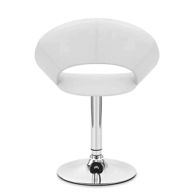 Chaise Faux Cuir Chrome - Clémentine Blanc