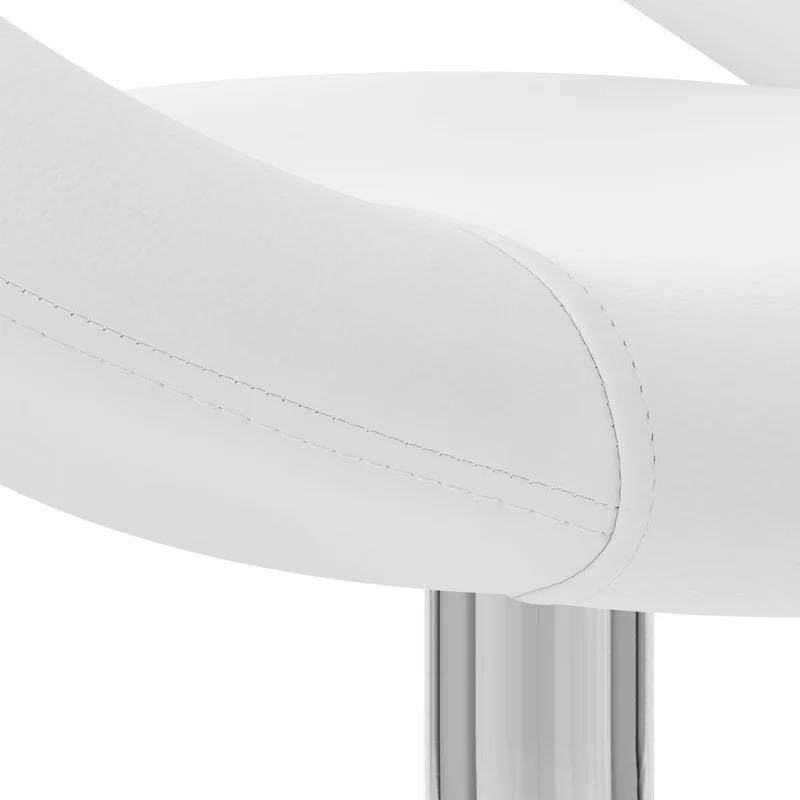 Chaise Faux Cuir Chrome - Clémentine Blanc