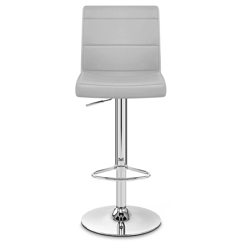 Chaise de Bar Faux Cuir Chrome - Breakfast Gris