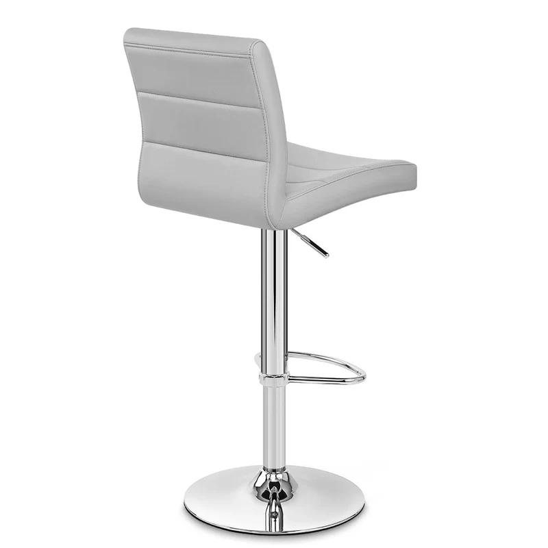 Chaise de Bar Faux Cuir Chrome - Breakfast Gris
