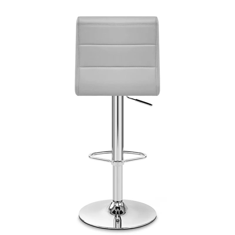 Chaise de Bar Faux Cuir Chrome - Breakfast Gris