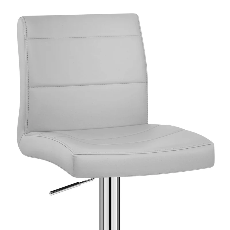 Chaise de Bar Faux Cuir Chrome - Breakfast Gris