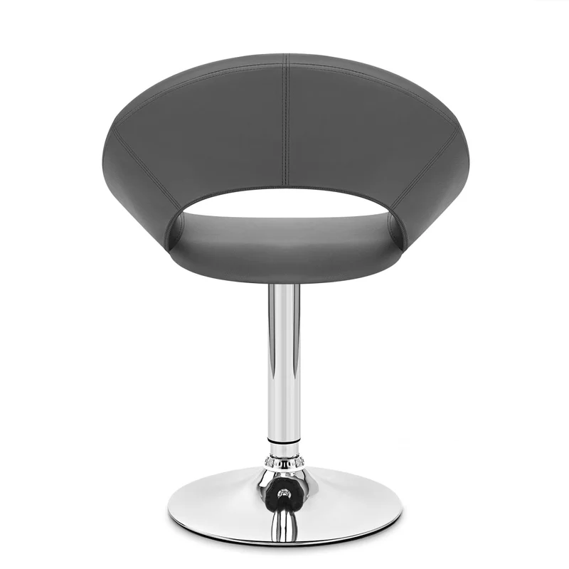 Chaise Faux Cuir Chrome - Clémentine Gris