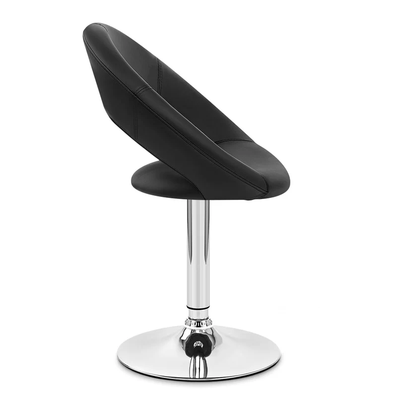 Chaise Faux Cuir Chrome - Clémentine Noir