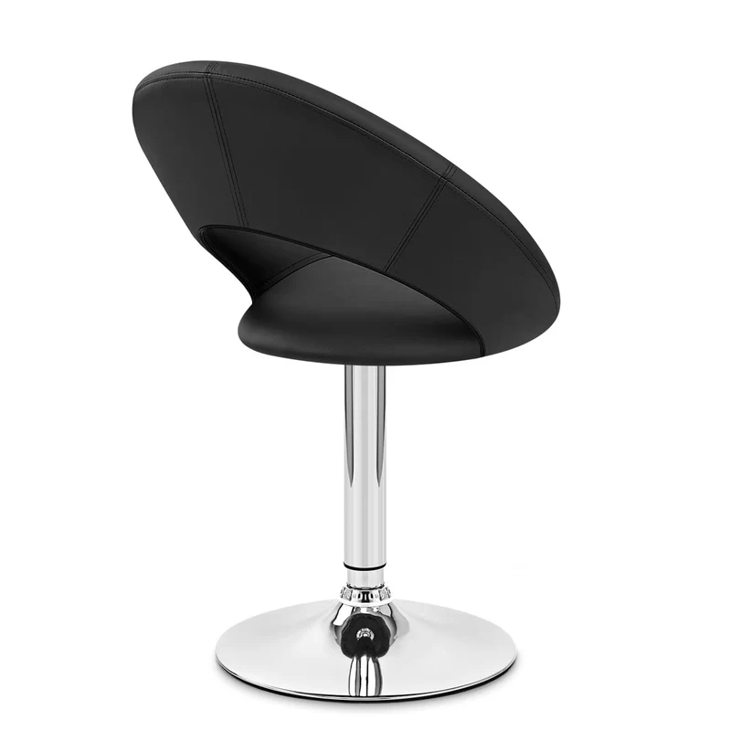 Chaise Faux Cuir Chrome - Clémentine Noir