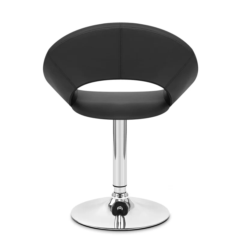 Chaise Faux Cuir Chrome - Clémentine Noir