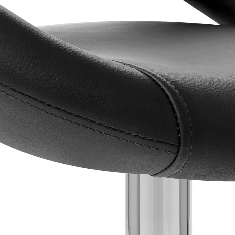 Chaise Faux Cuir Chrome - Clémentine Noir