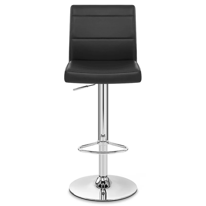 Chaise de Bar Faux Cuir Chrome - Breakfast Noir