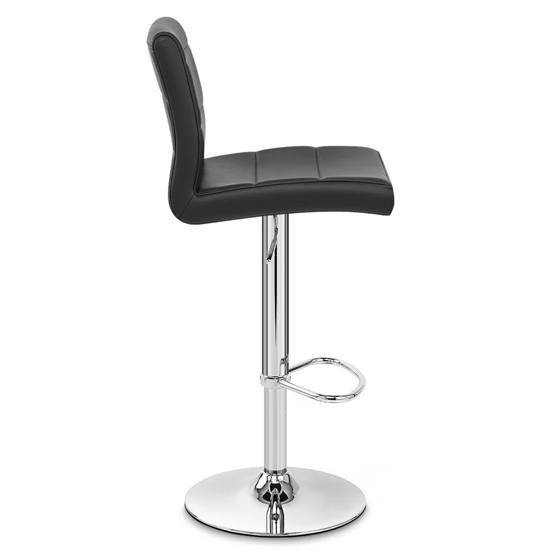 Chaise de Bar Faux Cuir Chrome - Breakfast Noir