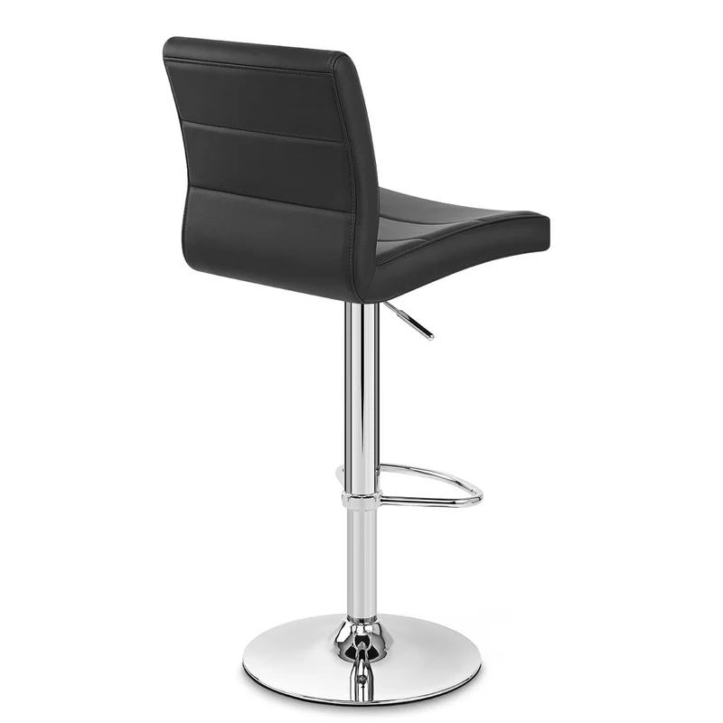 Chaise de Bar Faux Cuir Chrome - Breakfast Noir