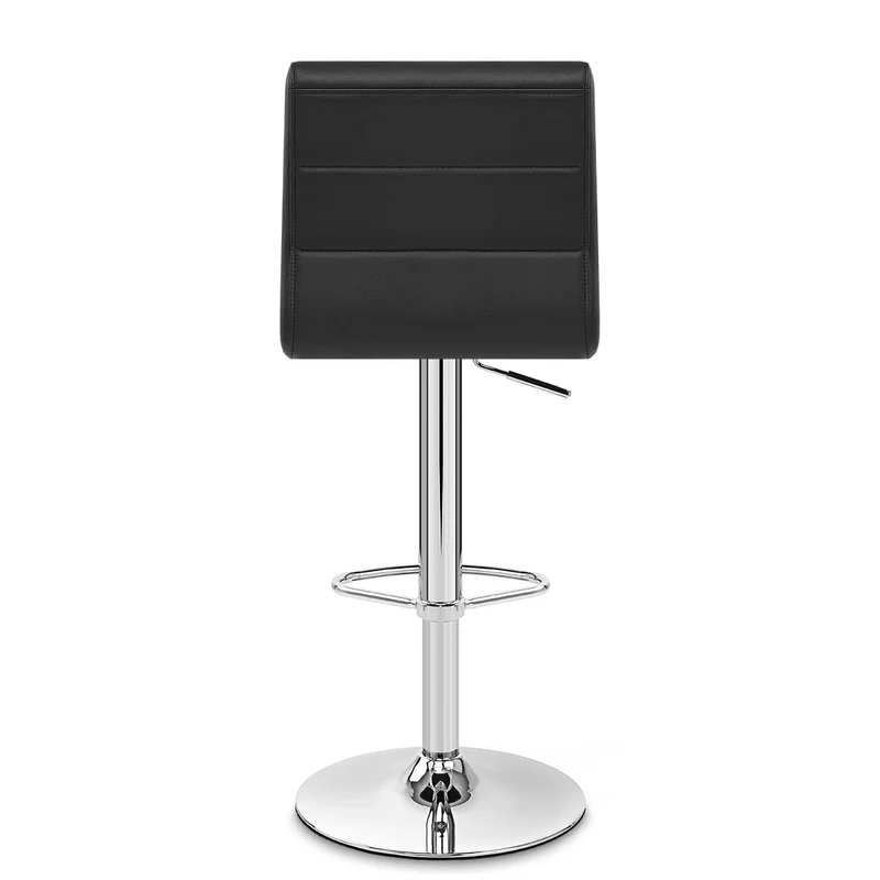 Chaise de Bar Faux Cuir Chrome - Breakfast Noir