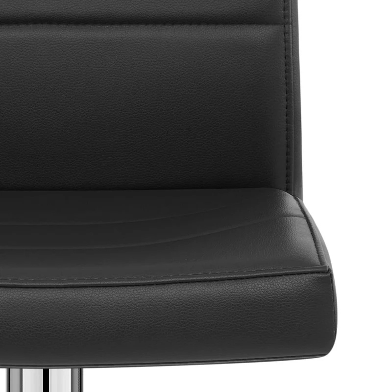 Chaise de Bar Faux Cuir Chrome - Breakfast Noir