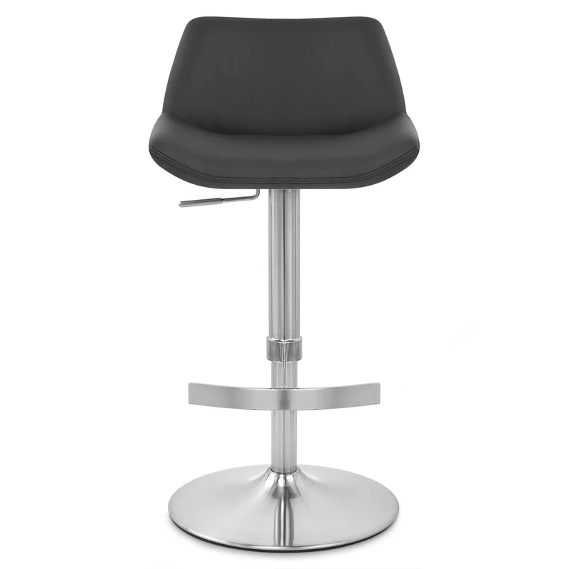 Tabouret de Bar Cuir Véritable - Christiana Noir