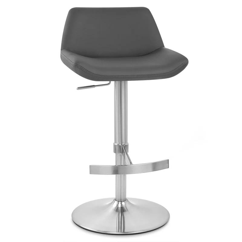 Tabouret de Bar Cuir Véritable - Christiana Gris