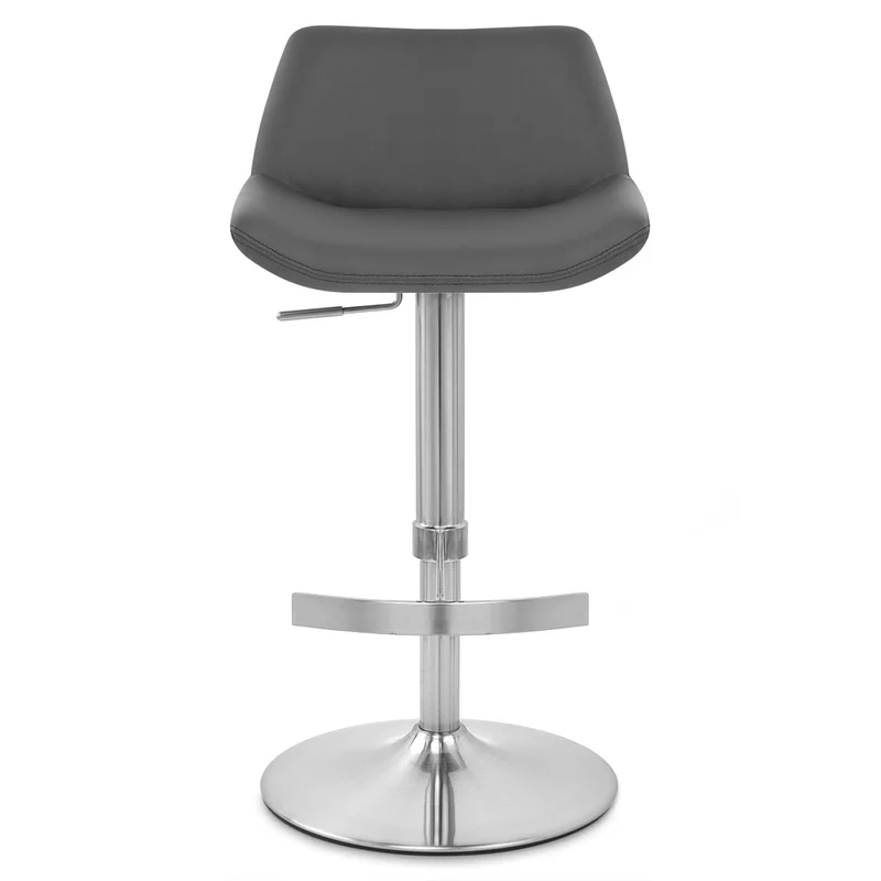 Tabouret de Bar Cuir Véritable - Christiana Gris